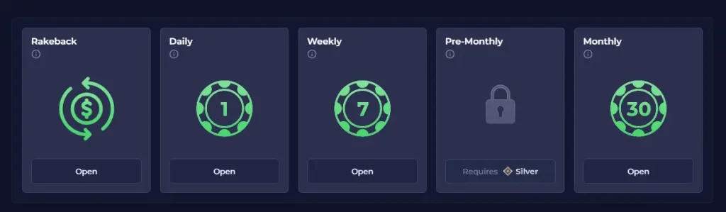 Daily, Weekly, and Monthly Bonuses
